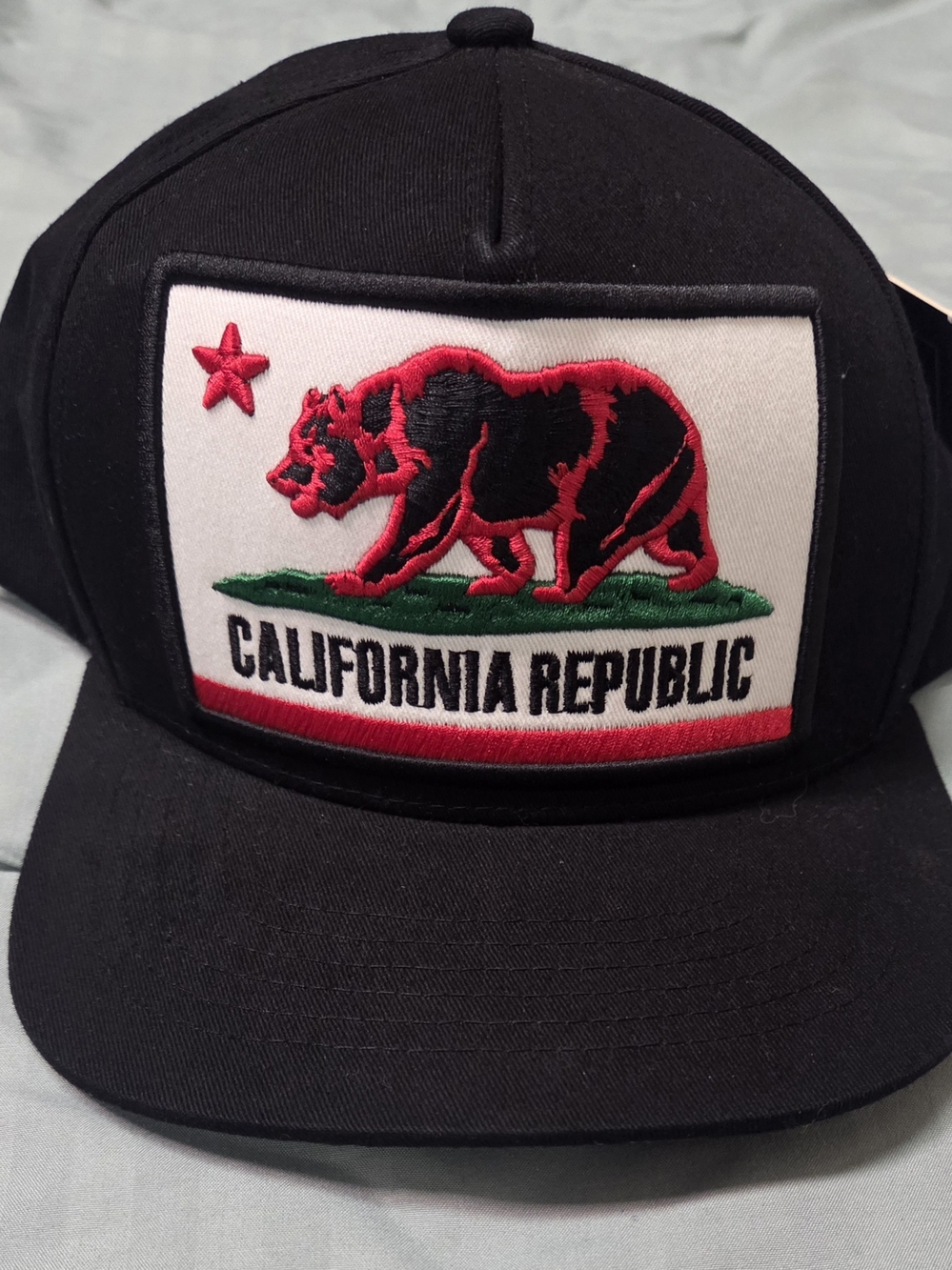 California Republic Black Patch Trucker Hat